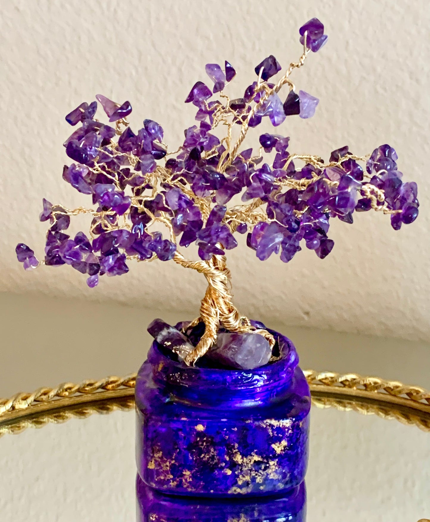 🔴SOLD🔴 Handmade Grade A+ Dark Purple Amethyst 7" Gemstone Tree Sculpture