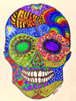 Hippy Sugar Skull Drawing/ Doodle by Sharmaine Rayner