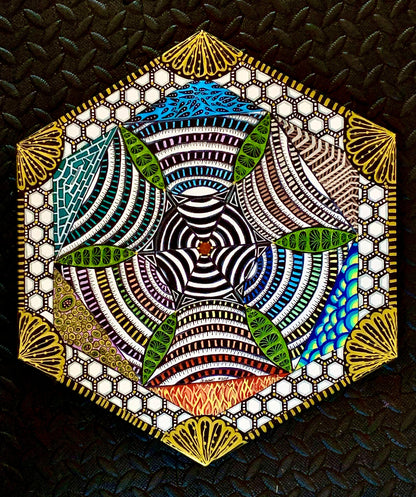 Confusing the MS- Acrylic Painting on 18"x18" Hexagon Canvas