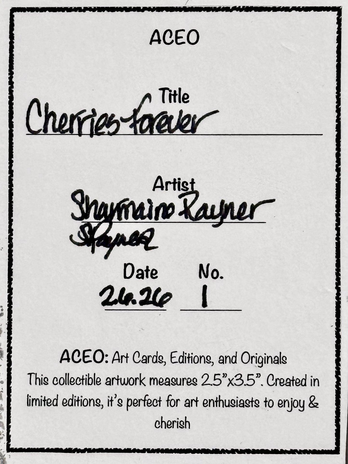 Cherries Forever ACEO Card Mini Collectible Art