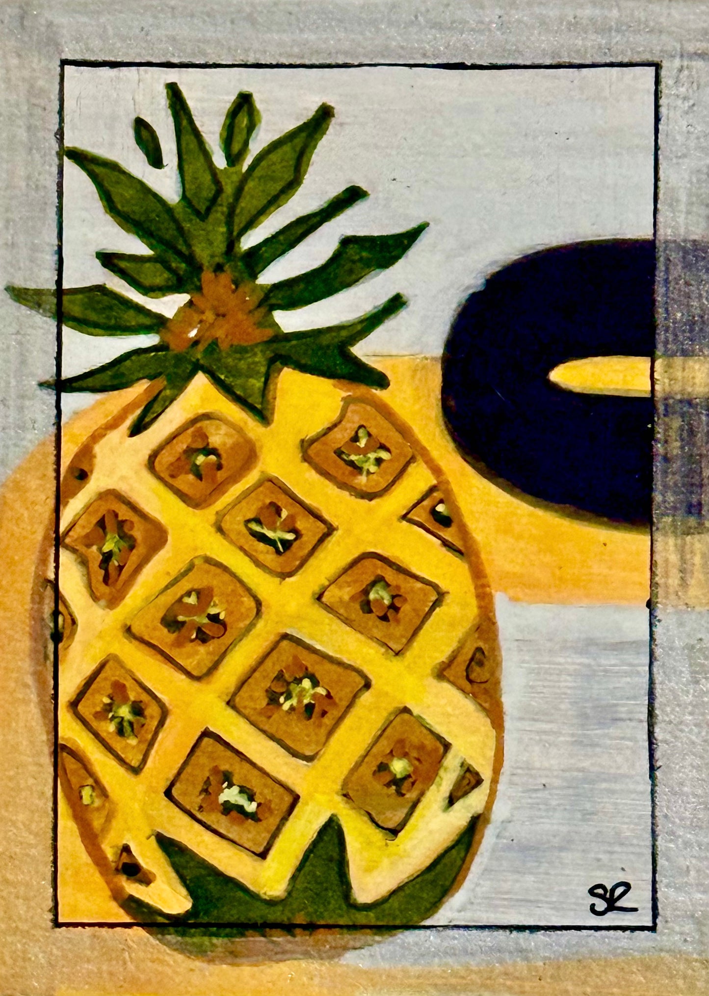 Pineapple Forever ACEO Card Mini Collectible Art