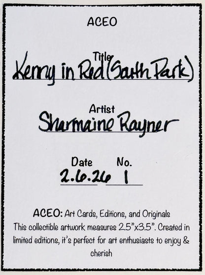 Kenny In Red (South Park) ACEO Card Mini Collectible Art