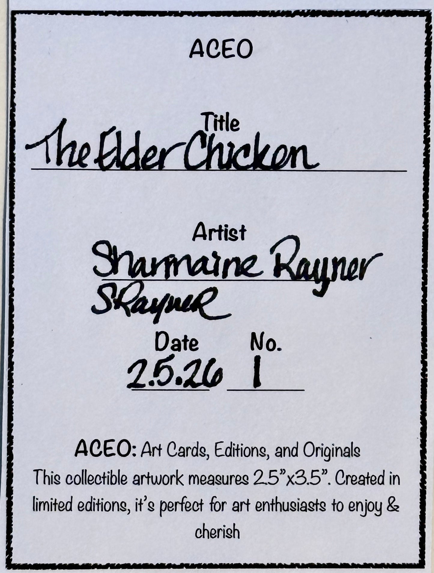 The Elder Chicken ACEO Card Mini Collectible Art