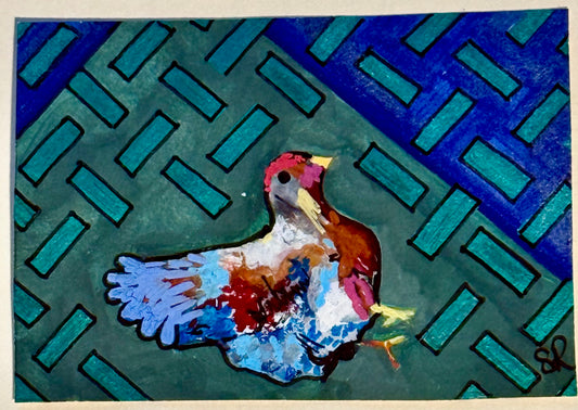 Cage Free Chicken ACEO Card Mini Collectible Art