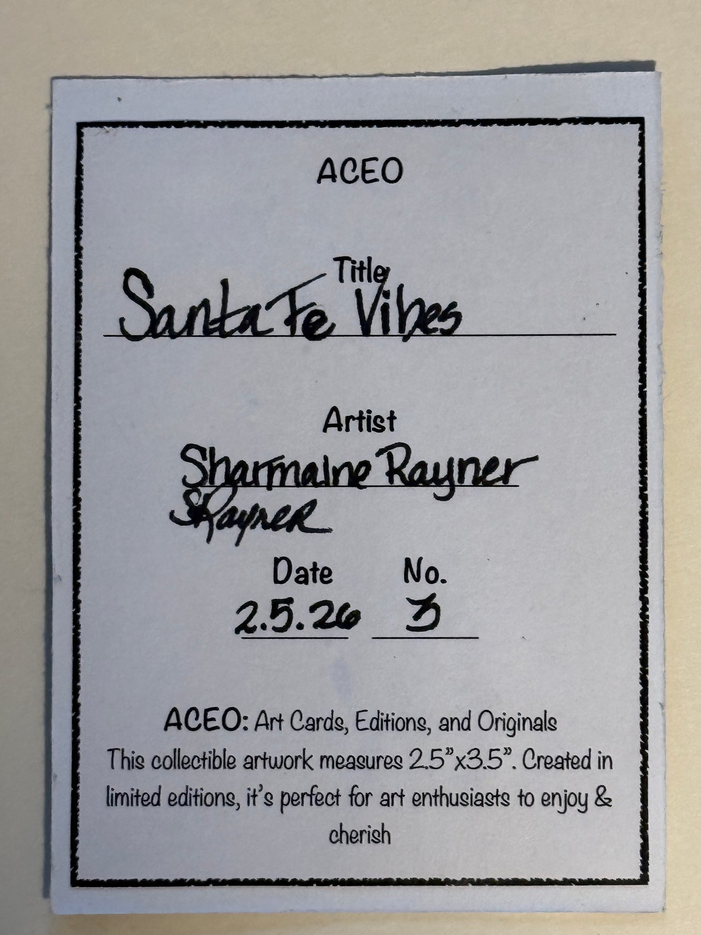 Santa Fe Vibes ACEO Card Mini Collectible Art