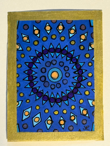 Cosmic Mandala ACEO Card Mini Collectible Art