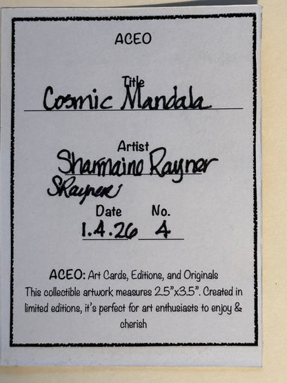 Cosmic Mandala ACEO Card Mini Collectible Art