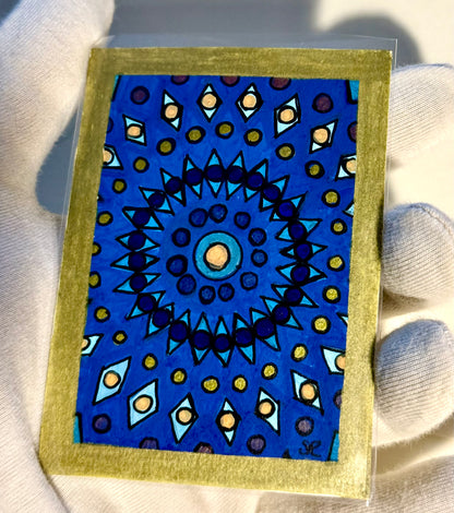 Cosmic Mandala ACEO Card Mini Collectible Art