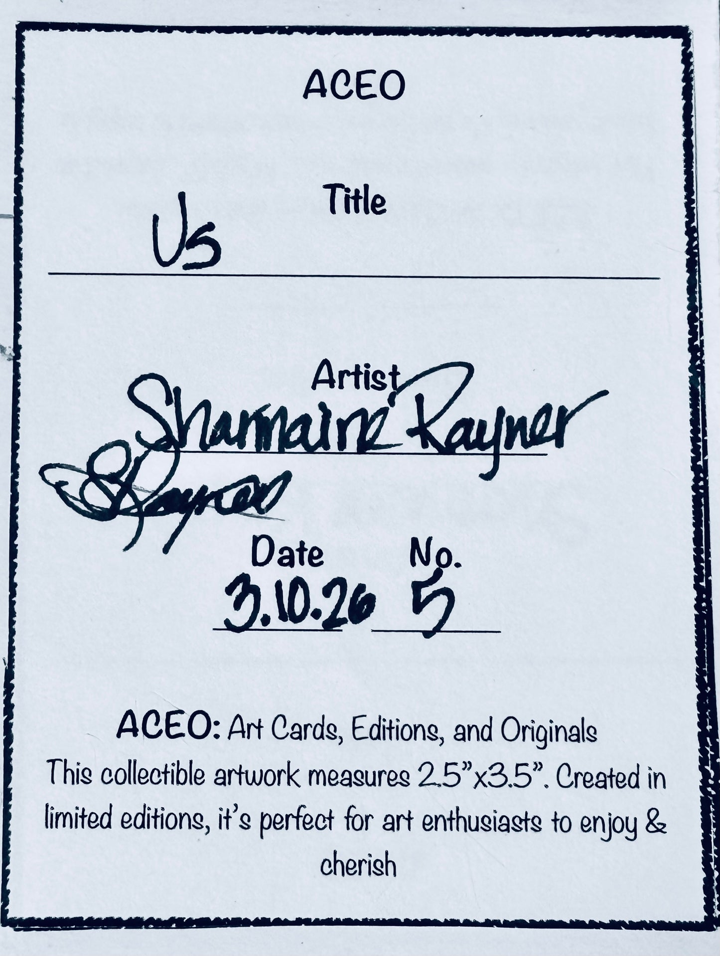 Us ACEO Card Mini Collectible Art