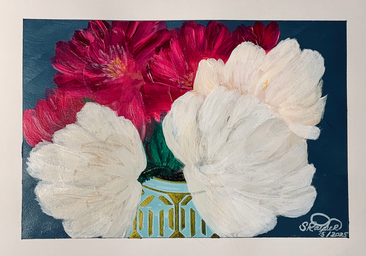 Peonies Original Acrylic Painting