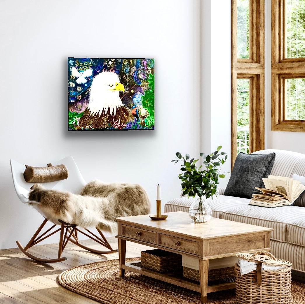 Mystics Eagle and Friends 18"x24" Acrylic on Canvas Painting by Sharmaine Rayner