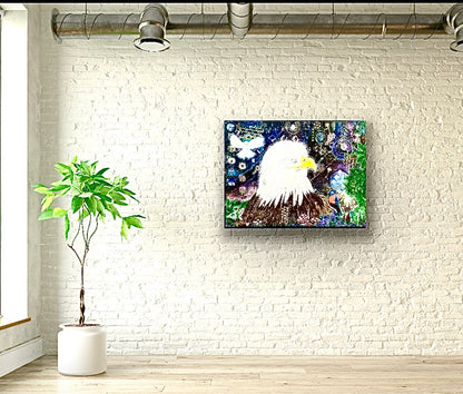 Mystics Eagle and Friends 18"x24" Acrylic on Canvas Painting by Sharmaine Rayner