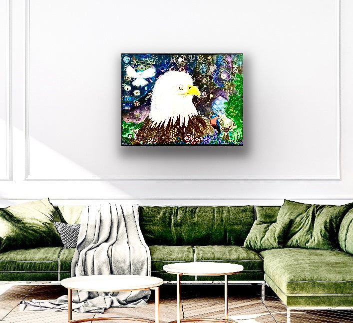 Mystics Eagle and Friends 18"x24" Acrylic on Canvas Painting by Sharmaine Rayner