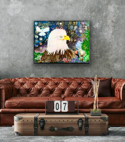 Mystics Eagle and Friends 18"x24" Acrylic on Canvas Painting by Sharmaine Rayner