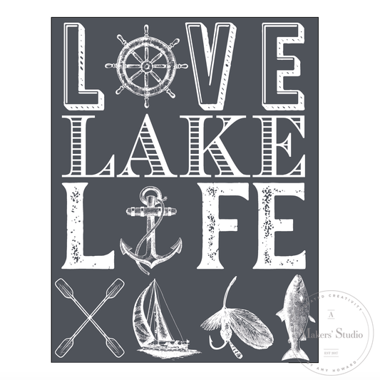 Lake Life - Mesh Stencil 8.5x11