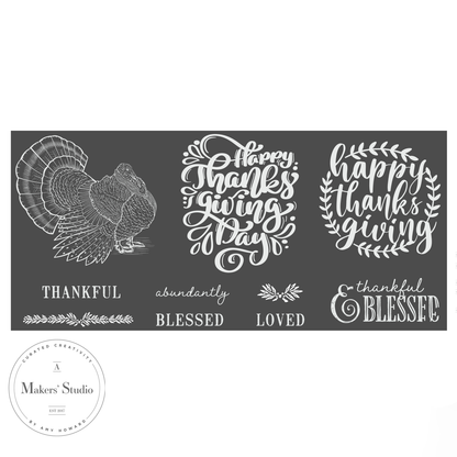 Mini Thanks - Mesh Stencil 5.5x12