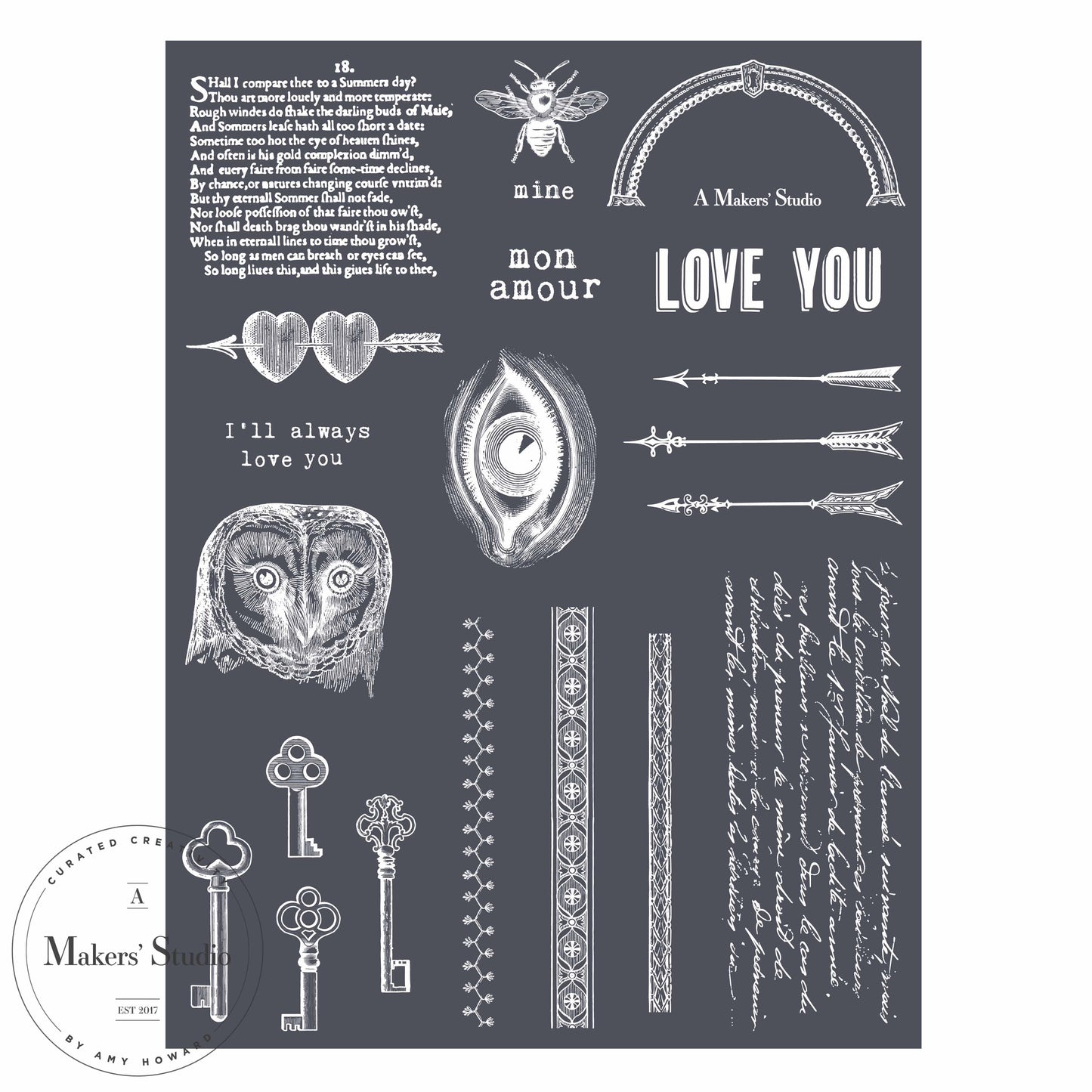 Mon Amour - Mesh Stencil 9x12