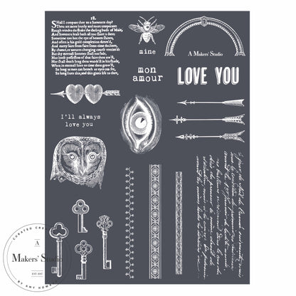 Mon Amour - Mesh Stencil 9x12