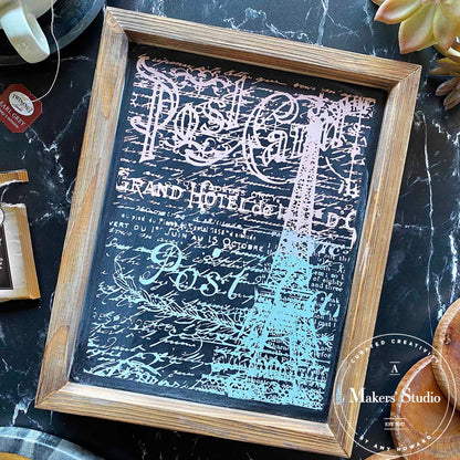 Parisian Post Card - Mesh Stencil 8.5x11