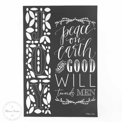Peace on Earth - Mesh Stencil 12x18