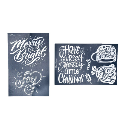 Naughty or Nice - Mesh Stencil 2 pack - 5.5 x 8.5
