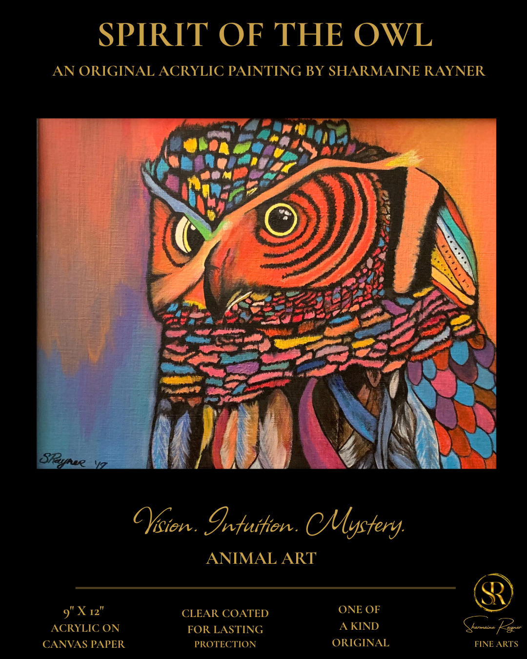 Spirit of the Owl | Original Contemporary Artwork by Sharmaine Rayner