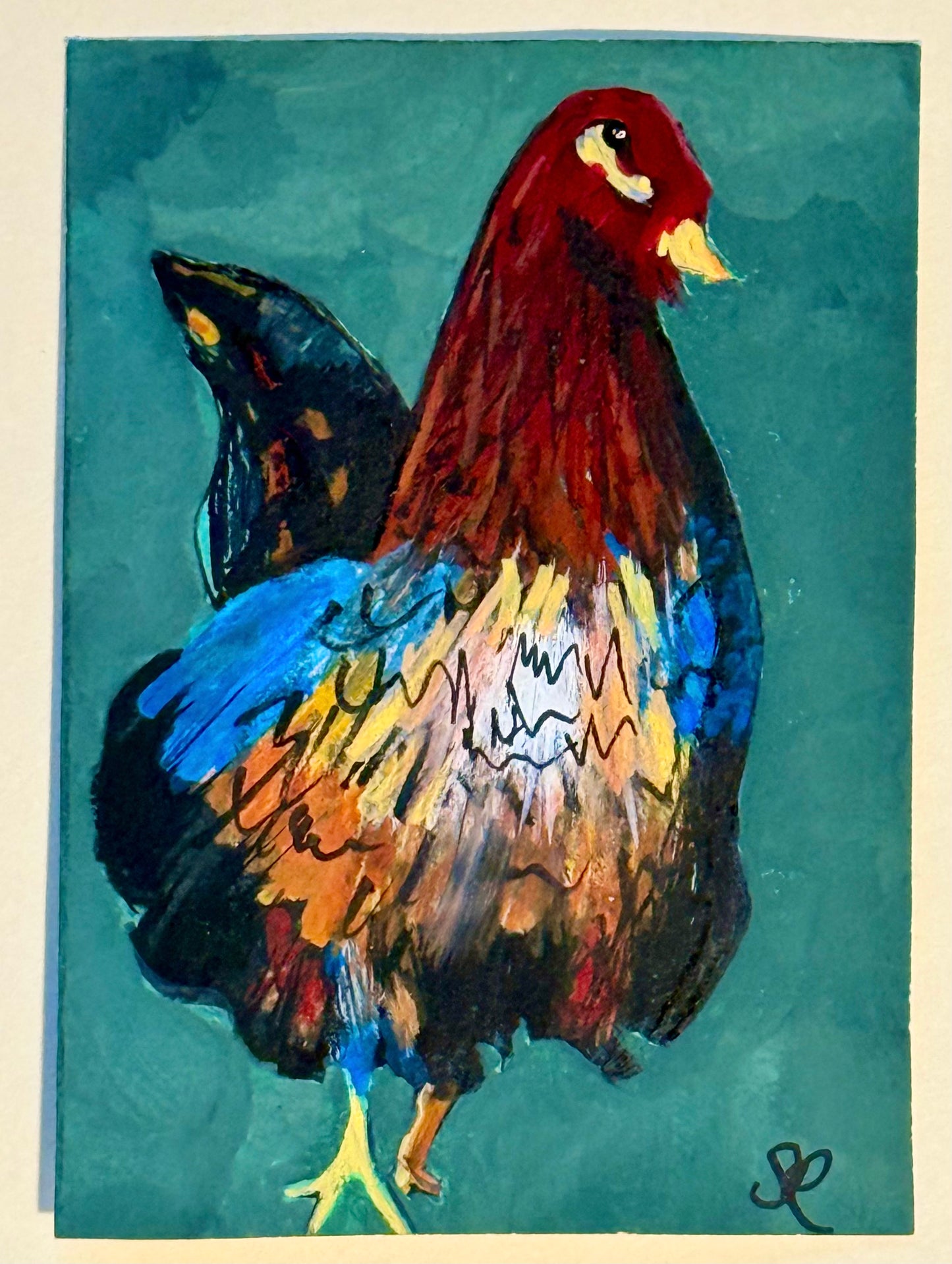 The Elder Chicken ACEO Card Mini Collectible Art