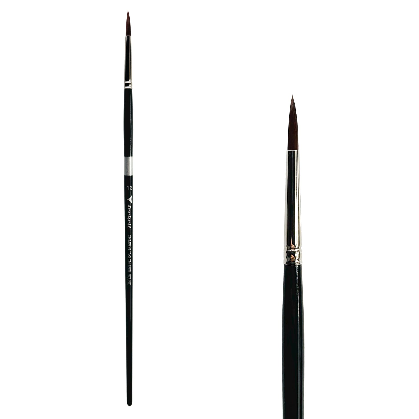 Trekell Crimson Taklon Long Handle Artist Brush - Size #12 Round