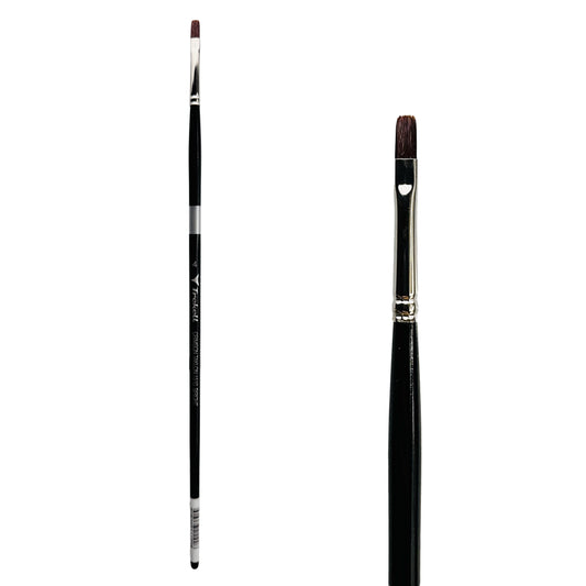 Trekell Crimson Taklon Long Handle Artist Brush - Size #4 Bright
