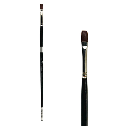 Trekell Crimson Taklon Long Handle Artist Brush- Size #8 Bright