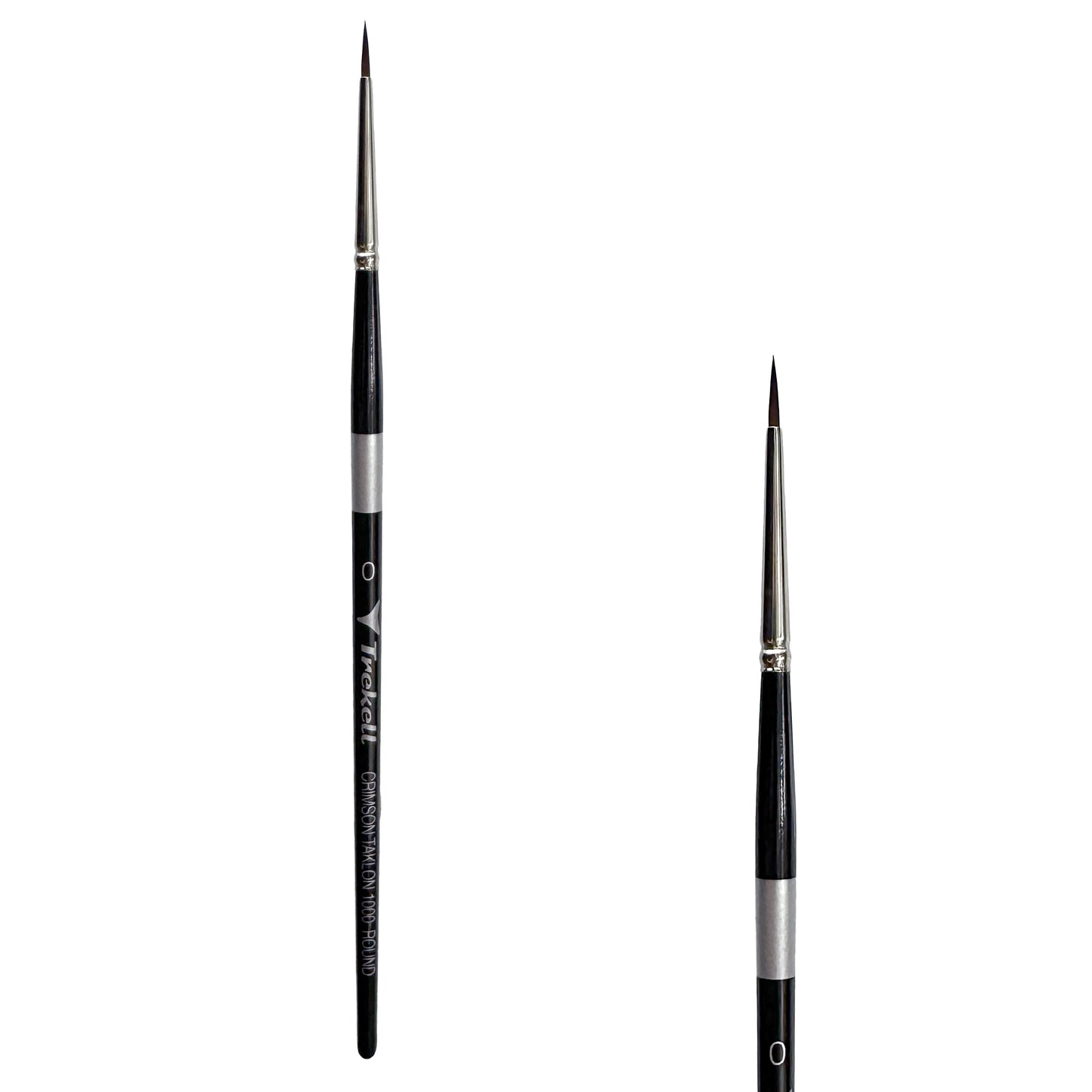 Trekell Crimson Taklon Short Handle Artist Brush - Size #0 Round