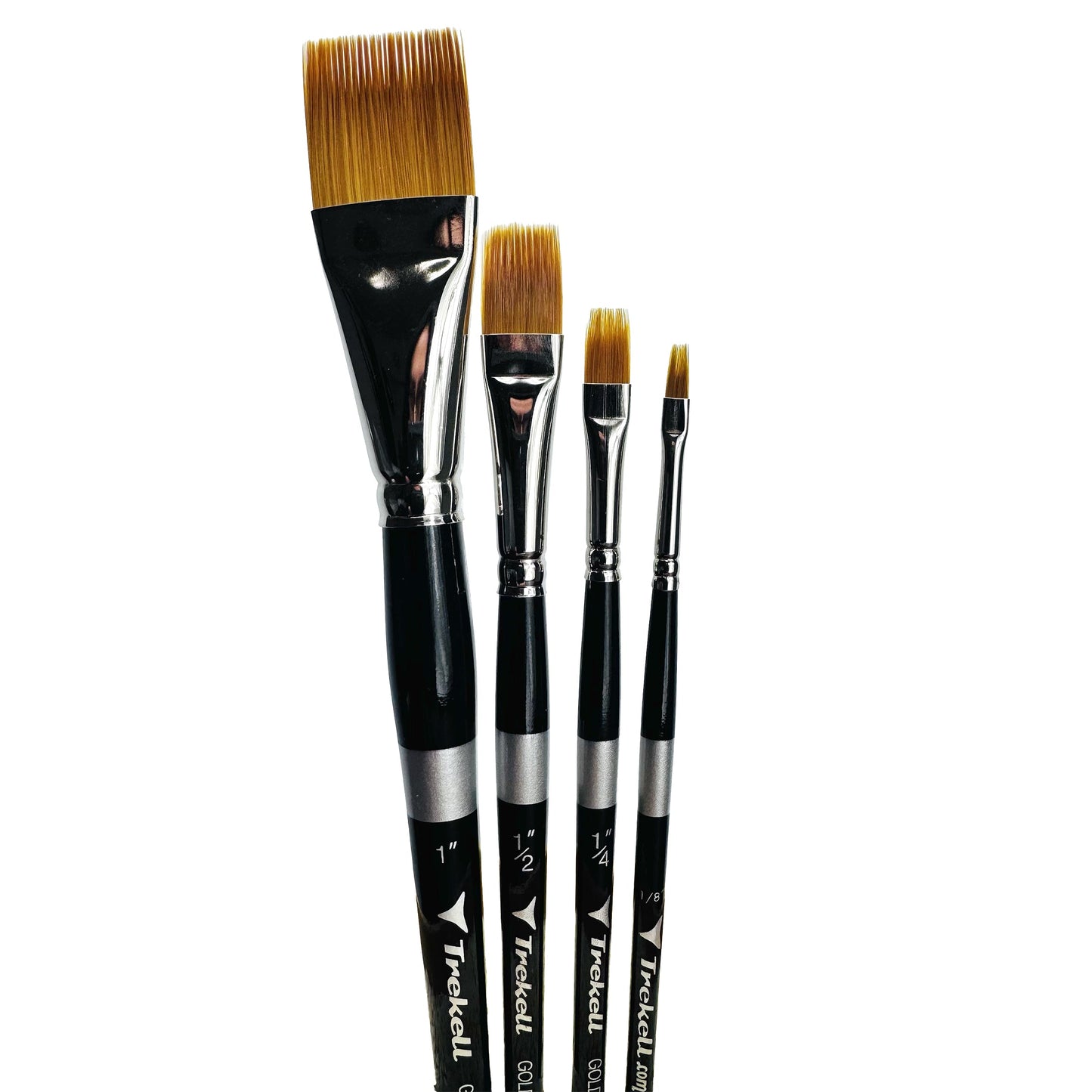 Trekell Golden Taklon Short Handle Artist Brush - Complete Set - Grainer