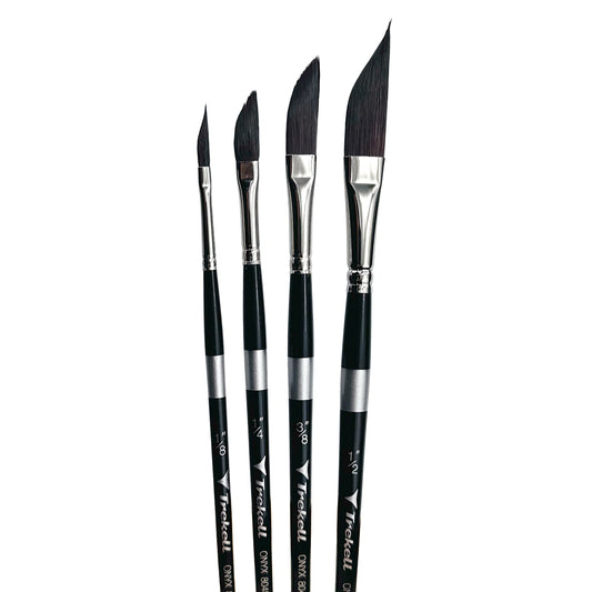 Trekell Onyx Synthetic Squirrel Short Handle Artist Brush - Complete Brush Set - Dagger