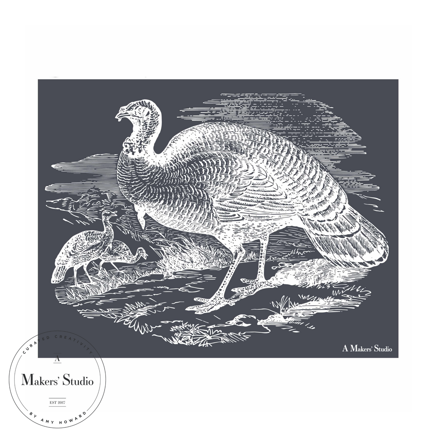 Turkey Scene - Mesh Stencil 9x12