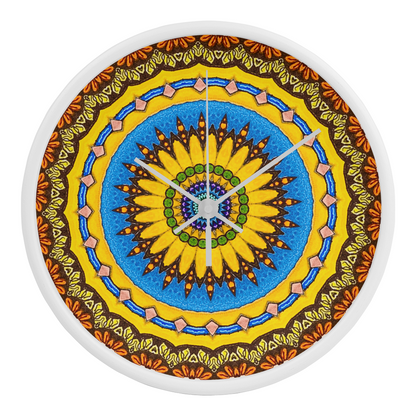Joyful Mandala Wood Clock