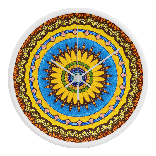 Joyful Mandala Wood Clock