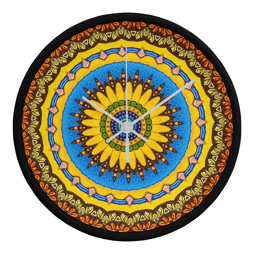 Joyful Mandala Wood Clock