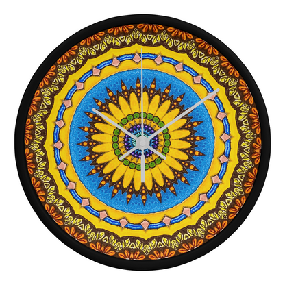 Joyful Mandala Wood Clock