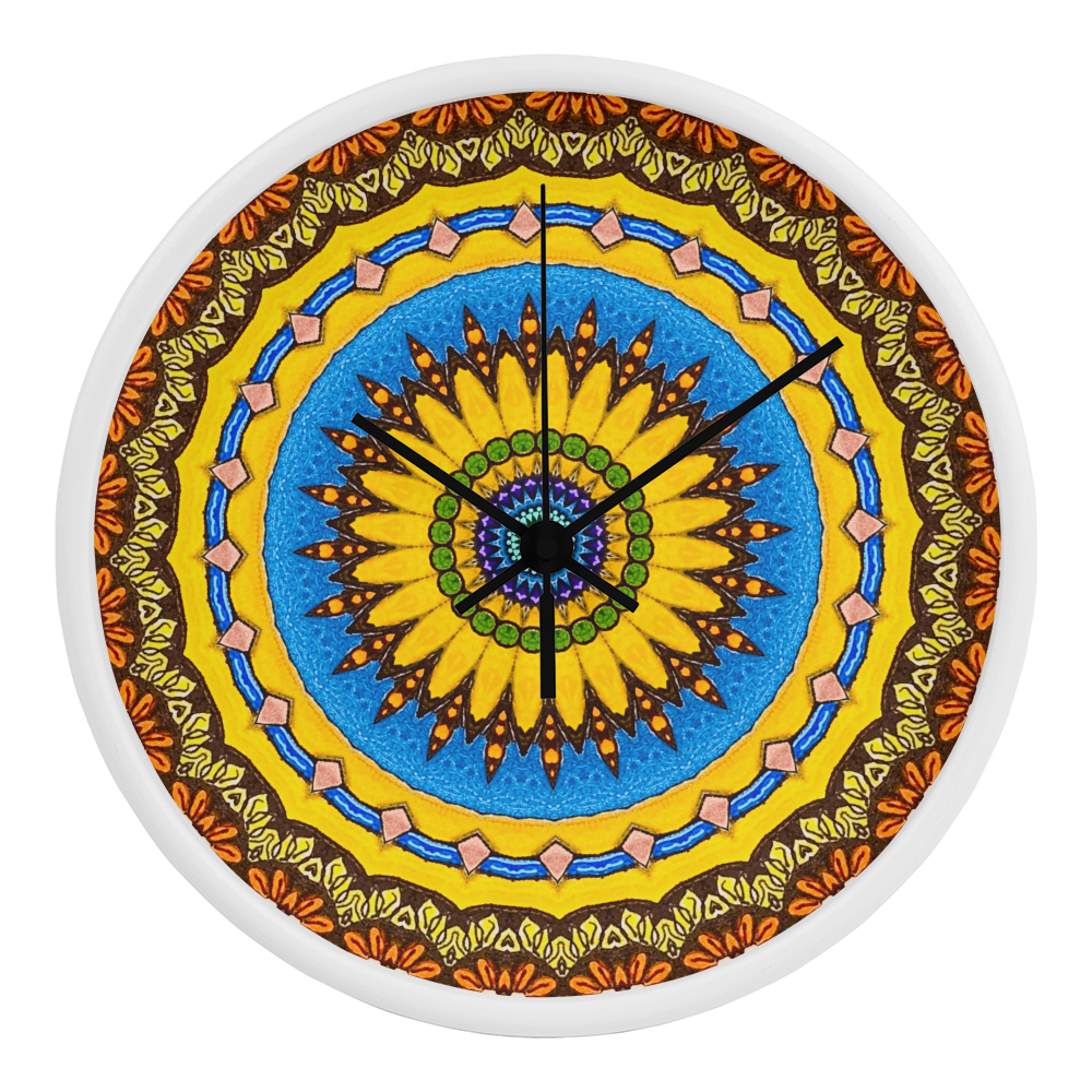 Joyful Mandala Wood Clock