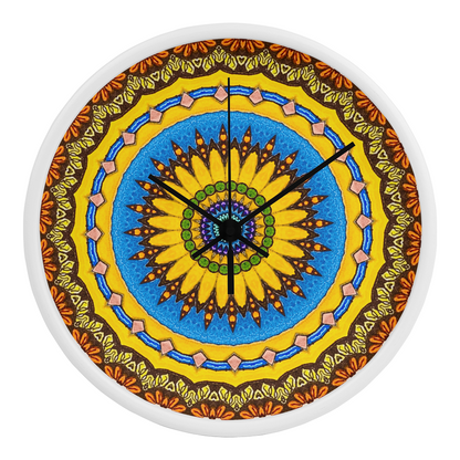 Joyful Mandala Wood Clock