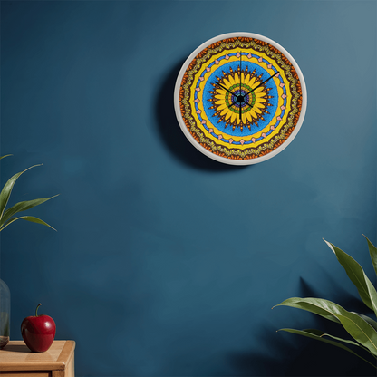 Joyful Mandala Wood Clock