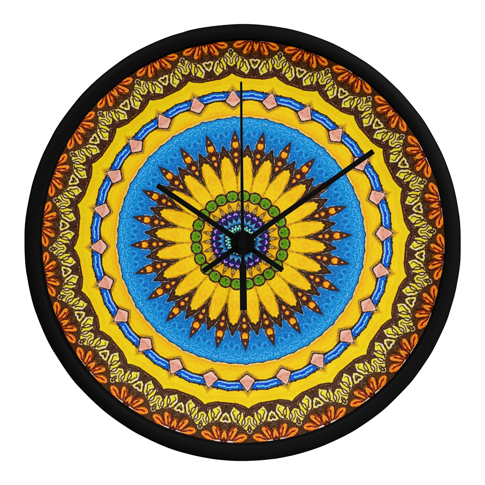 Joyful Mandala Wood Clock