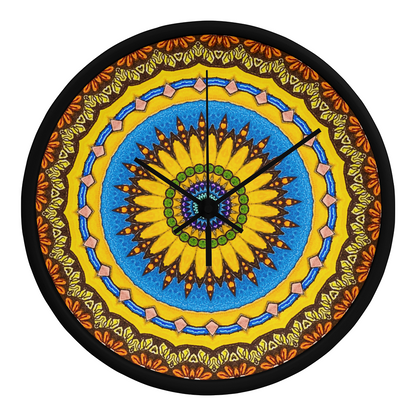 Joyful Mandala Wood Clock