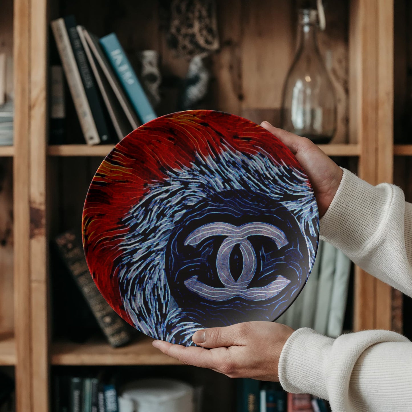 Chanel Feathers 10" Plate