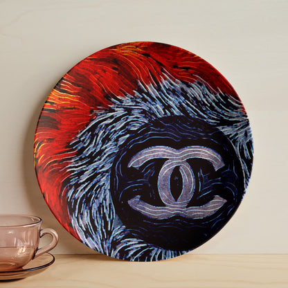 Chanel Feathers 10" Plate