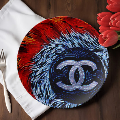 Chanel Feathers 10" Plate