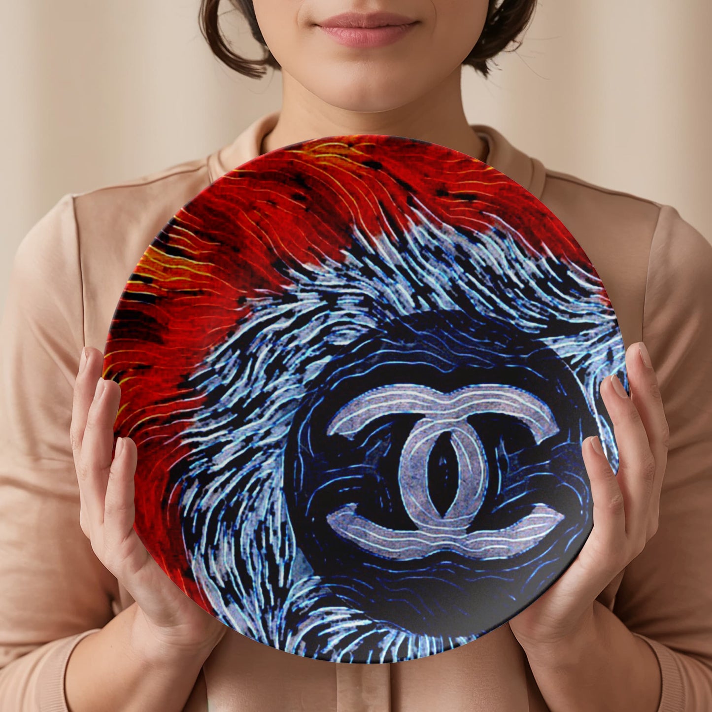 Chanel Feathers 10" Plate
