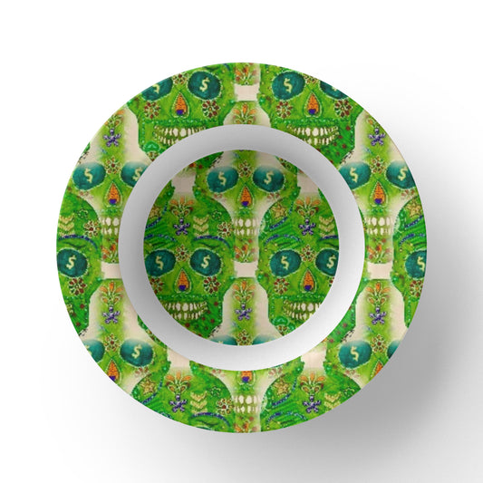 Green Machine Skull Doodle 8.5" Bowl