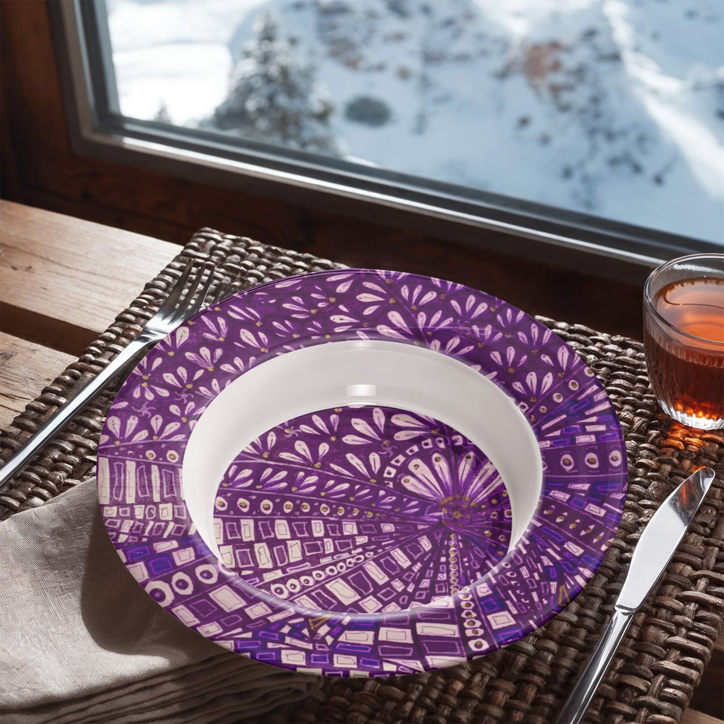 Purple Doodle 8.5" Bowl