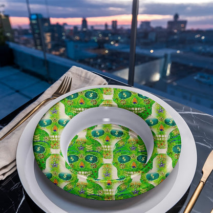 Green Machine Skull Doodle 8.5" Bowl